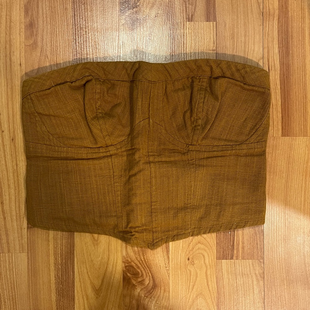 Free People Mustard Strapless Top